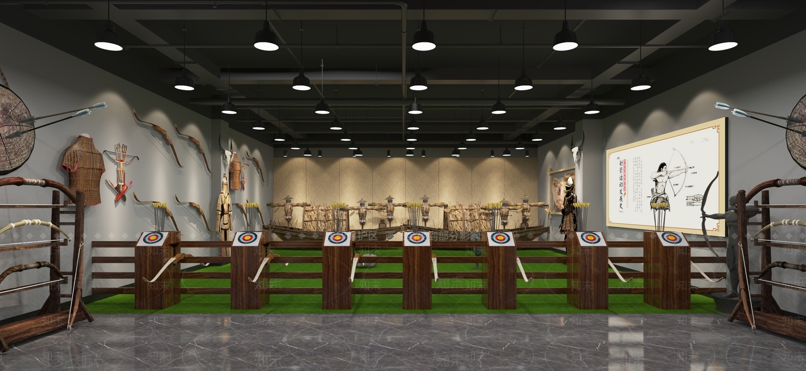 工业风射箭馆3D模型下载【ID:1100962364】