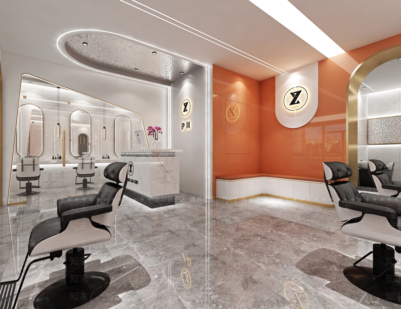 现代美发店3D模型下载【ID:1100964517】