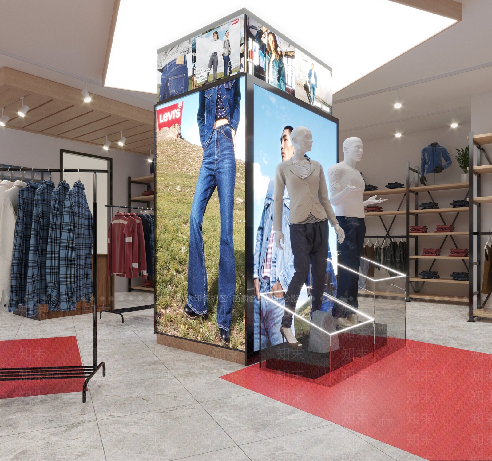 现代服装鞋店3D模型下载【ID:1100973839】