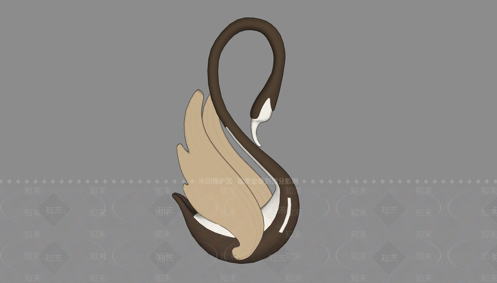 现代天鹅雕塑SU模型下载【ID:1100977385】