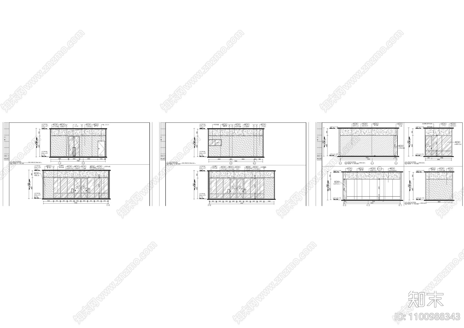学校办公室立面cad施工图下载【ID:1100988343】