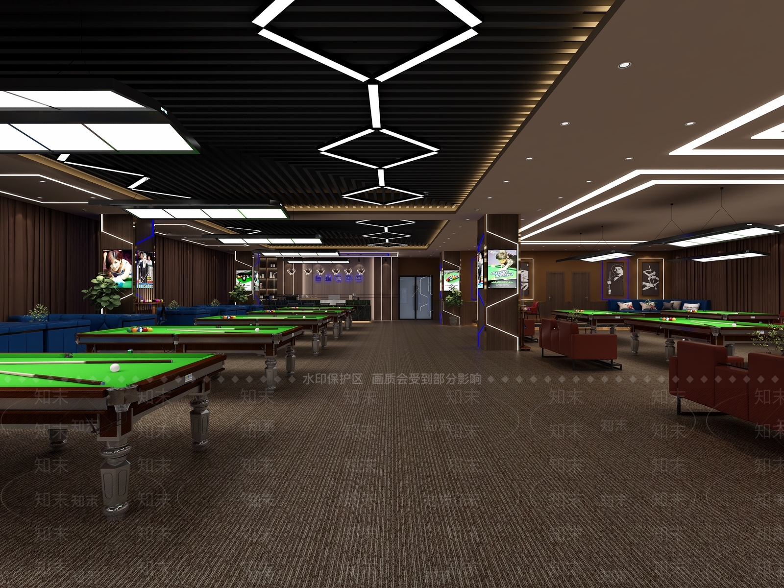 现代桌球室3D模型下载【ID:1100992770】