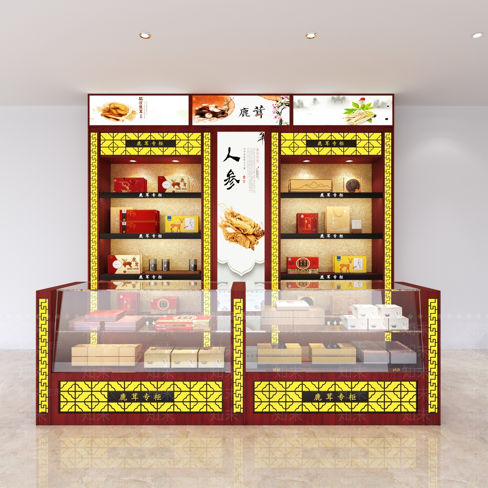 现代鹿茸展柜3D模型下载【ID:1100997980】