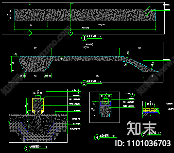 特色异形座椅详图施工图下载【ID:1101036703】
