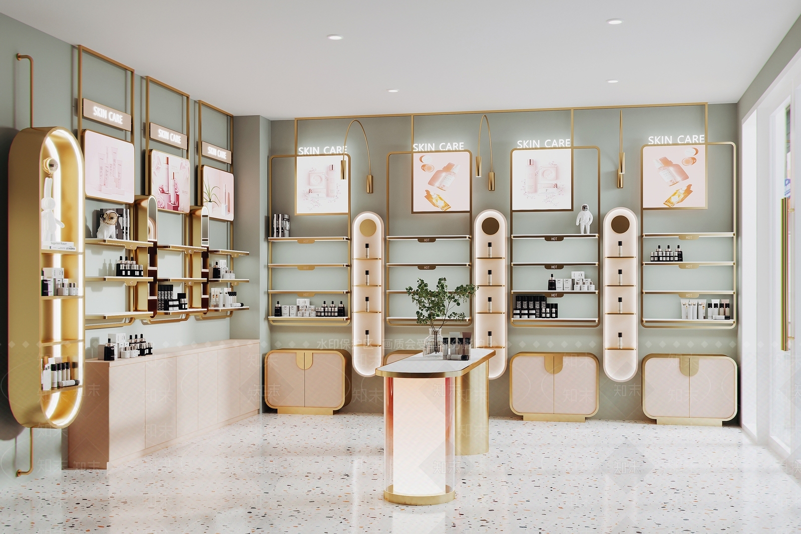 现代化妆品专卖店SU模型下载【ID:1101007840】
