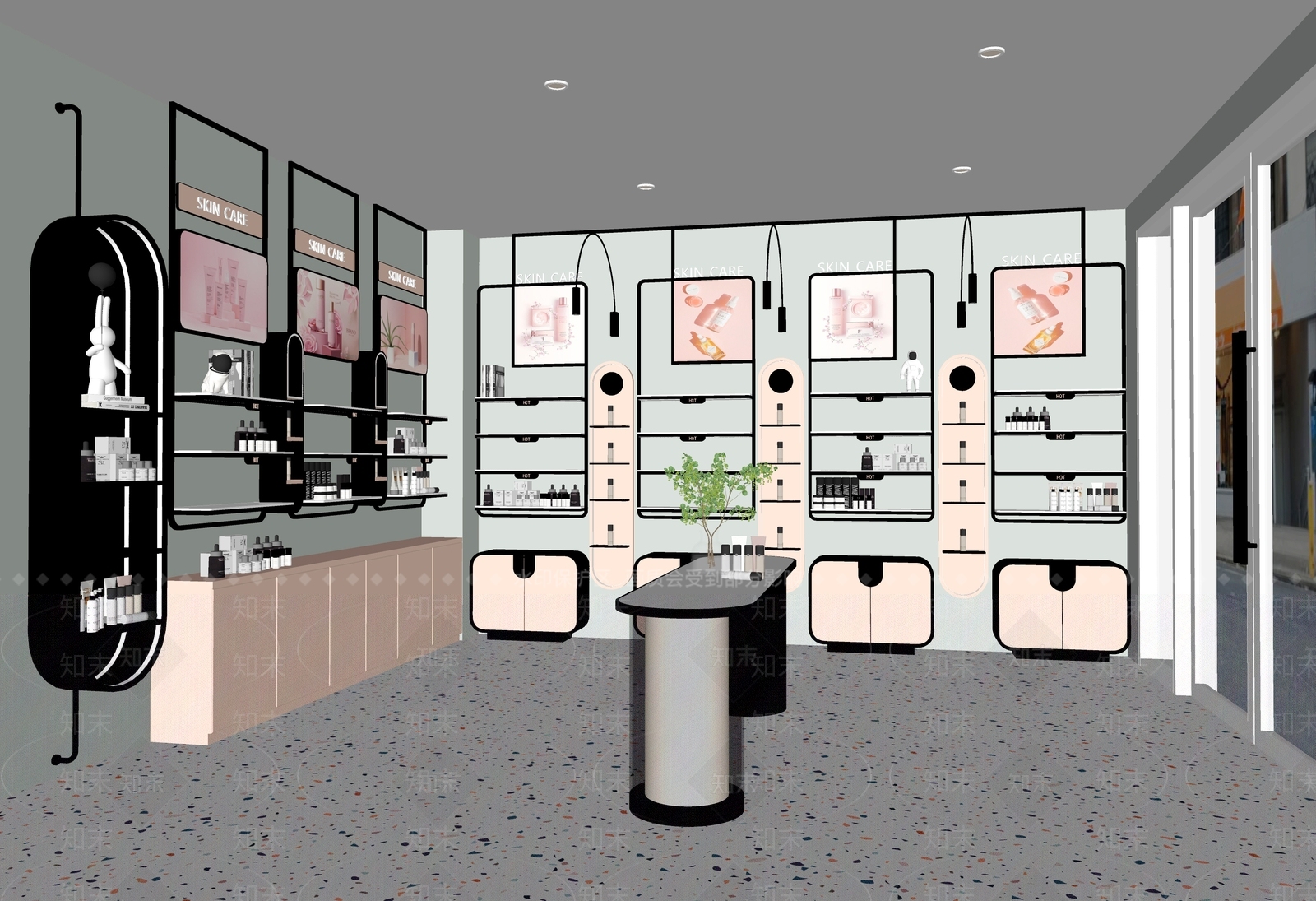 现代化妆品专卖店SU模型下载【ID:1101007840】