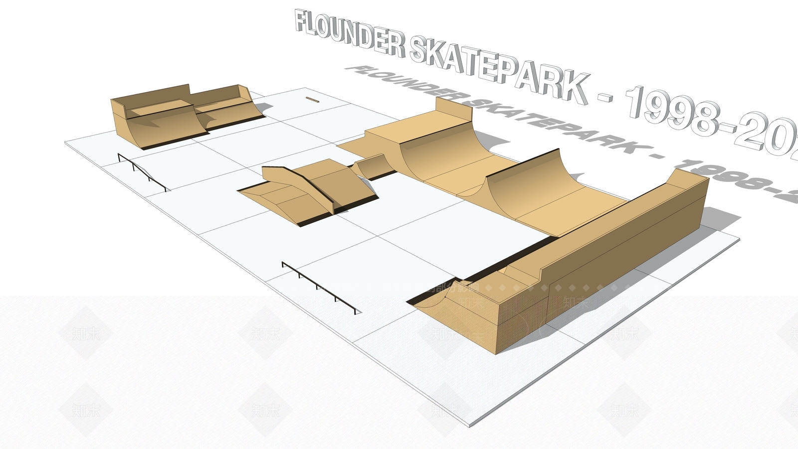 现代滑板场地SU模型下载【ID:1101010791】