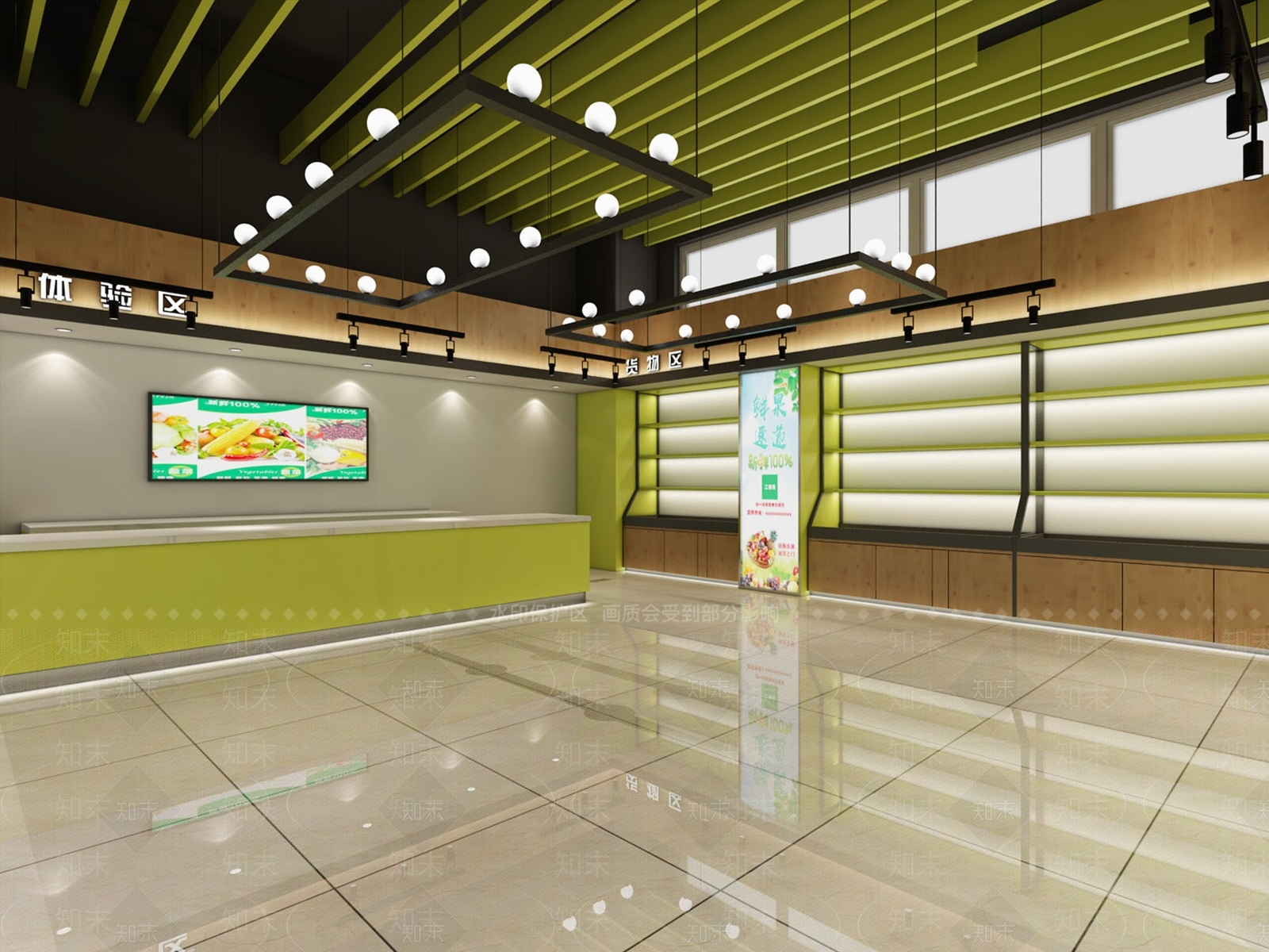 现代生鲜超市3D模型下载【ID:1101019438】