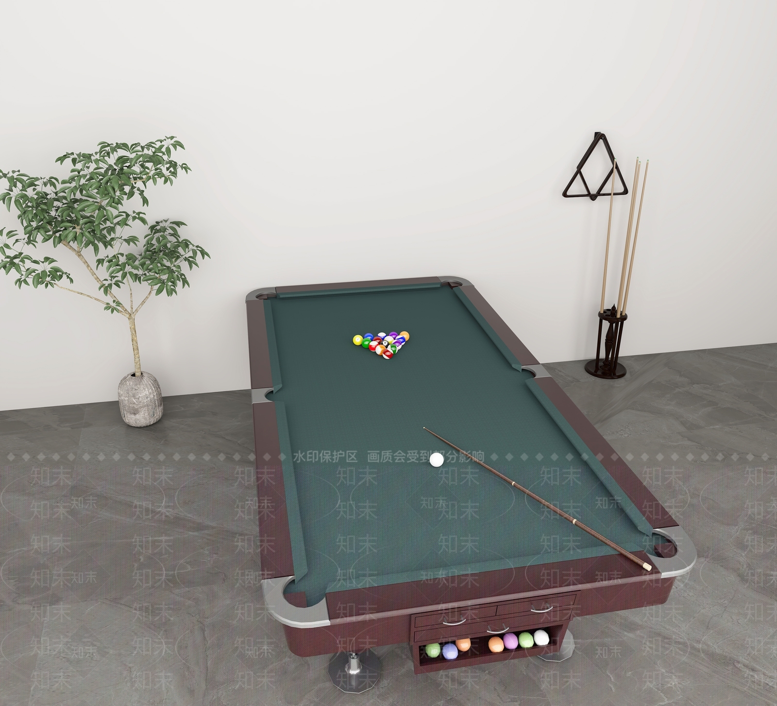 现代桌球室3D模型下载【ID:1101027651】