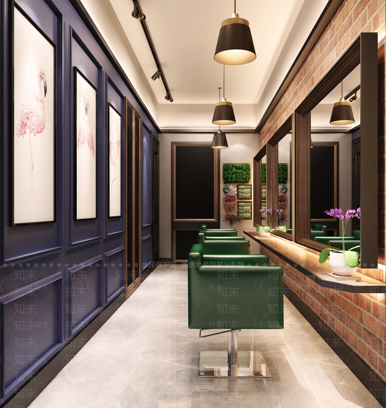 简欧美发店3D模型下载【ID:1101028443】