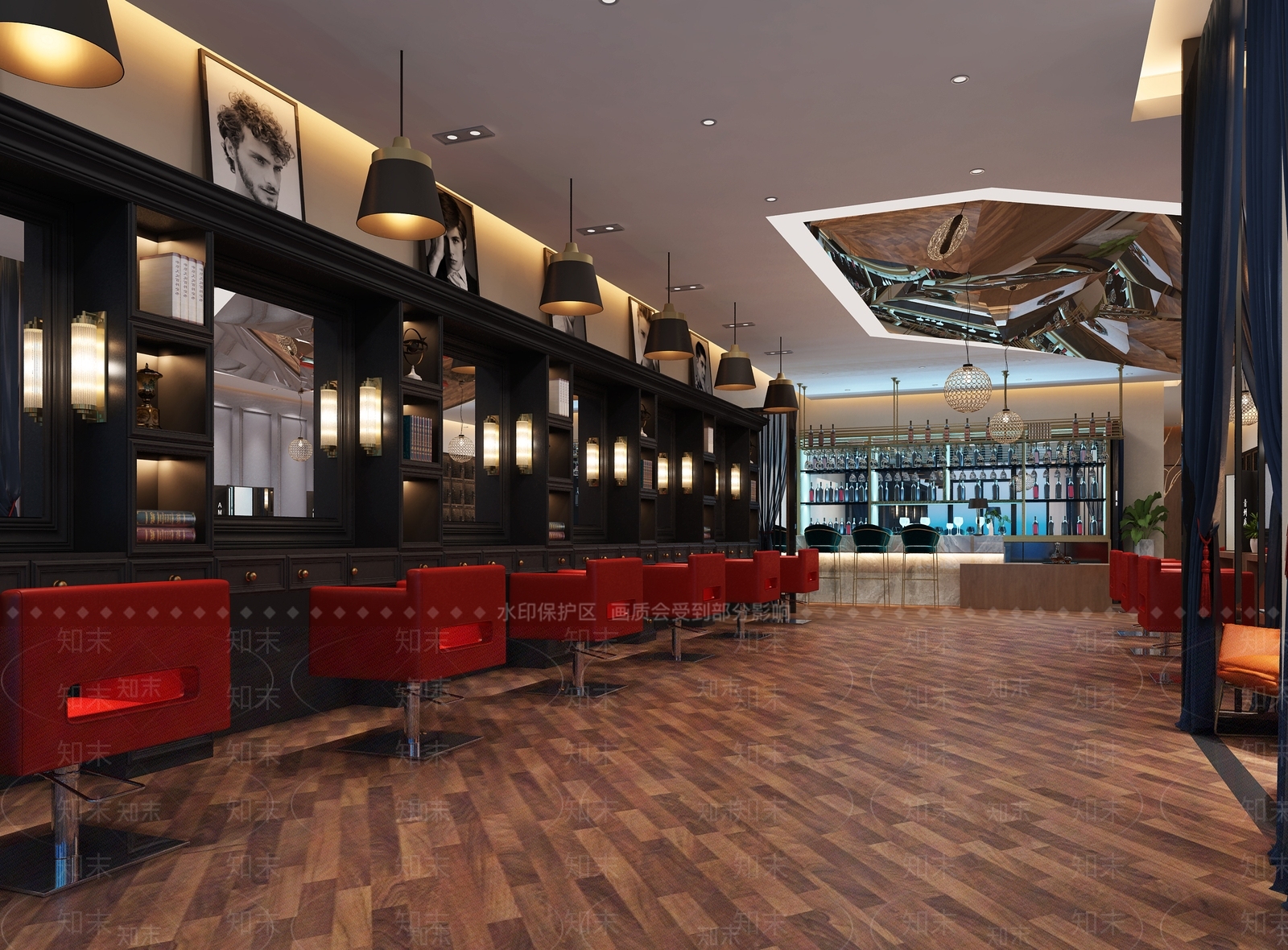 现代美发店3D模型下载【ID:1101028515】