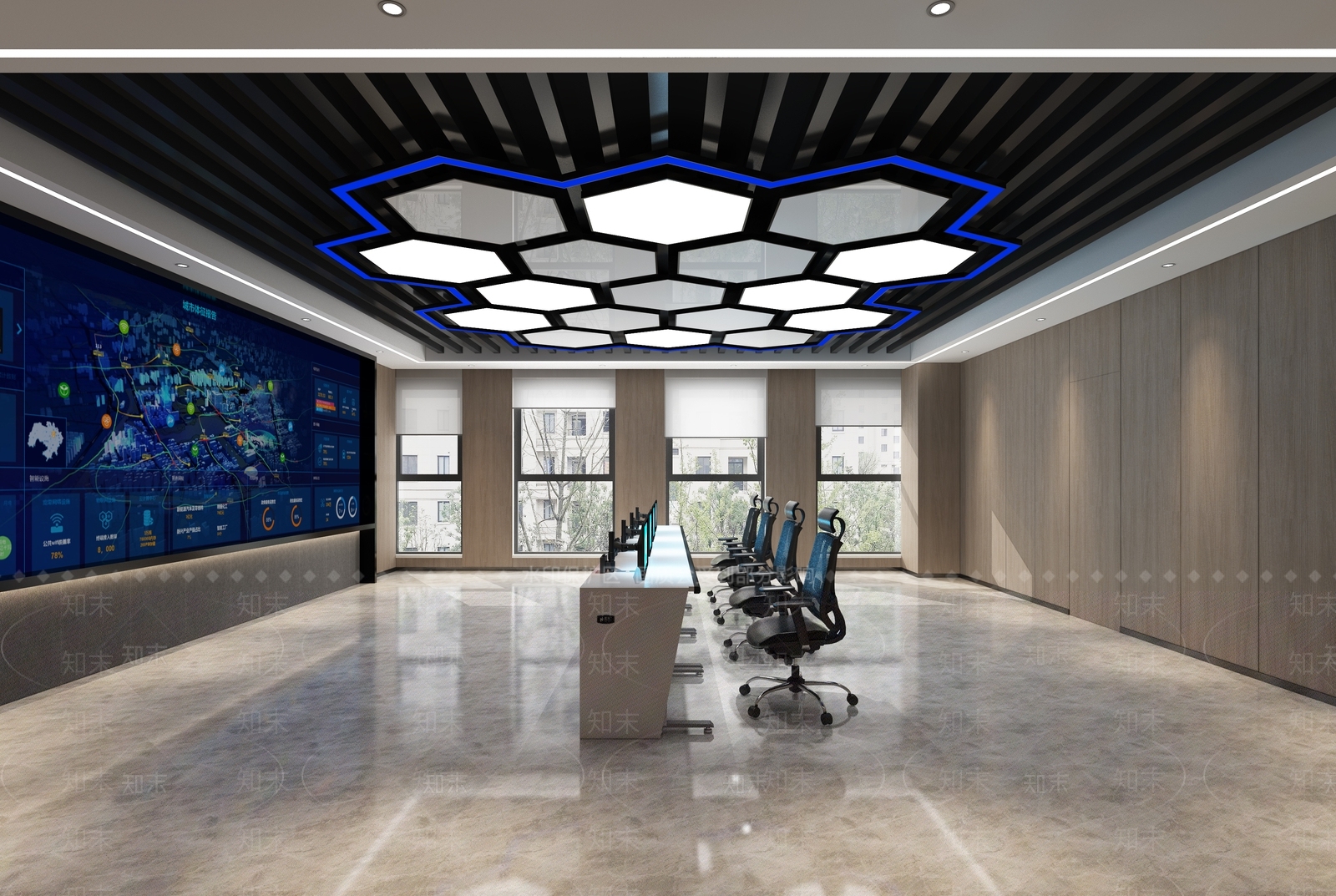 现代指挥控制室3D模型下载【ID:1101037853】
