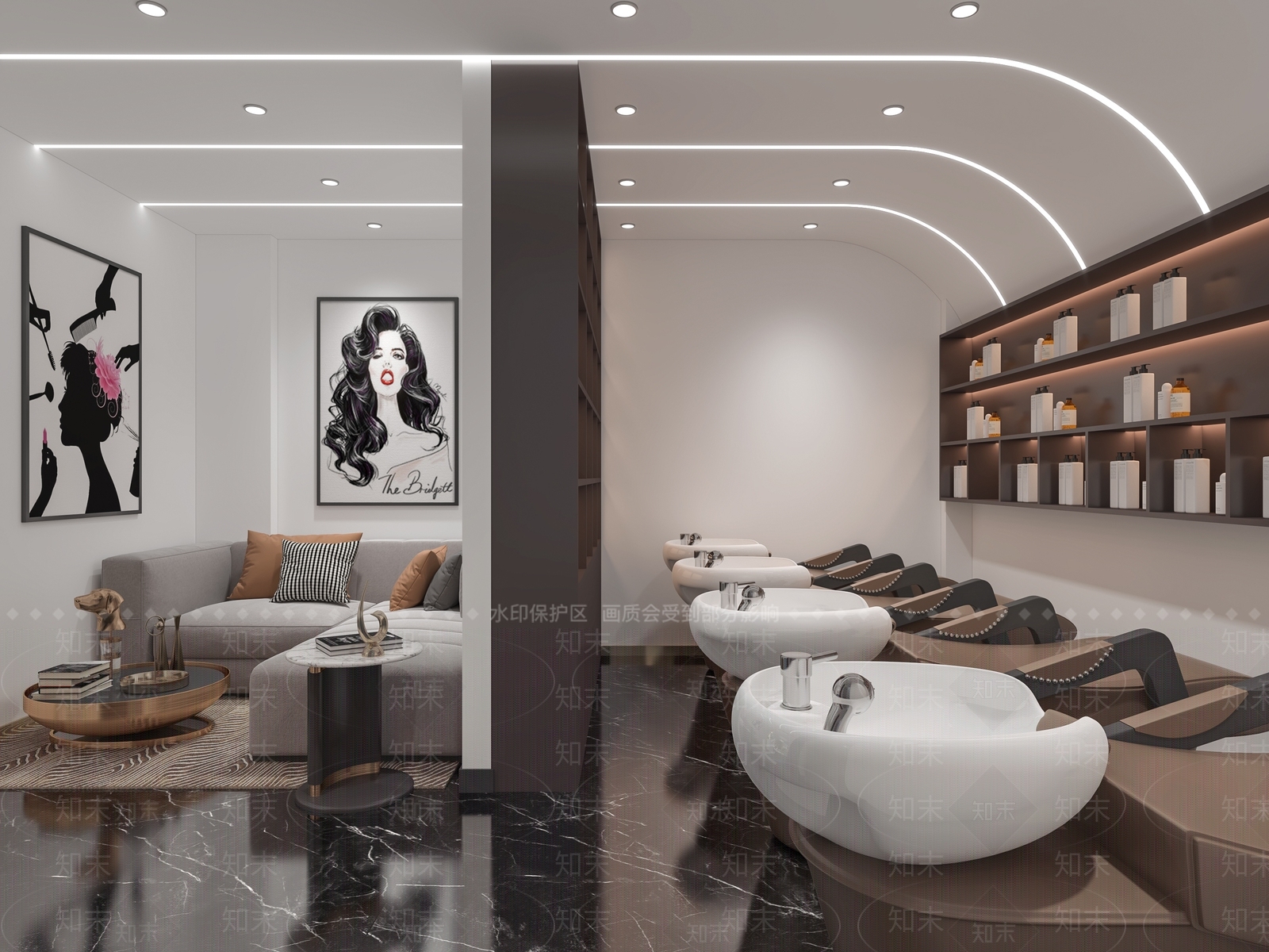 现代美容美发店3D模型下载【ID:1101045272】