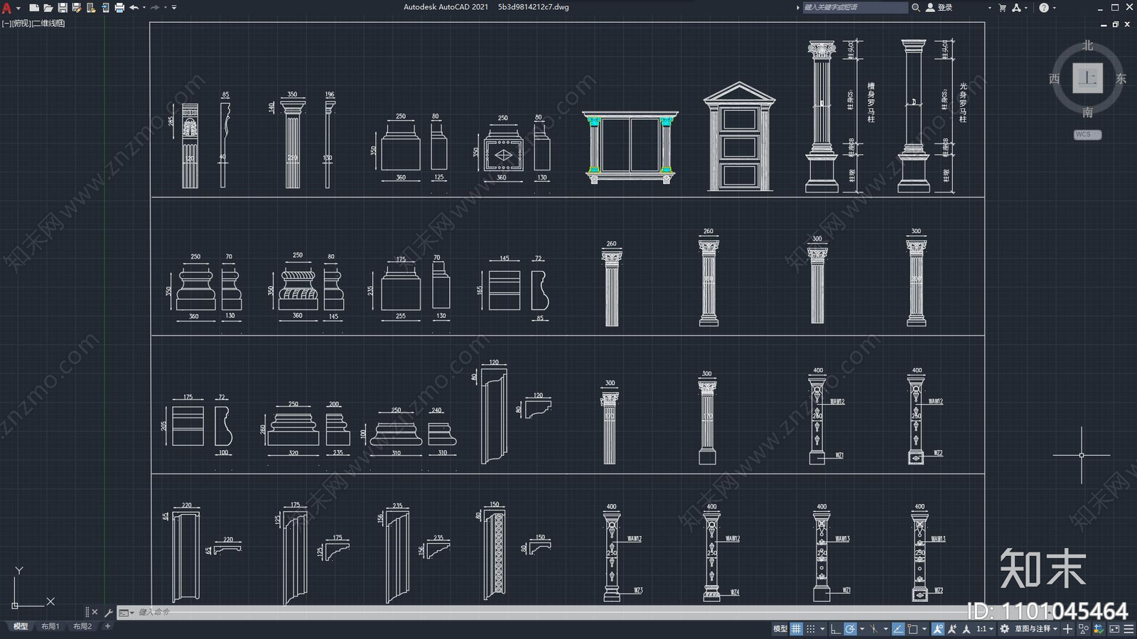 罗马柱施工图下载【ID:1101045464】