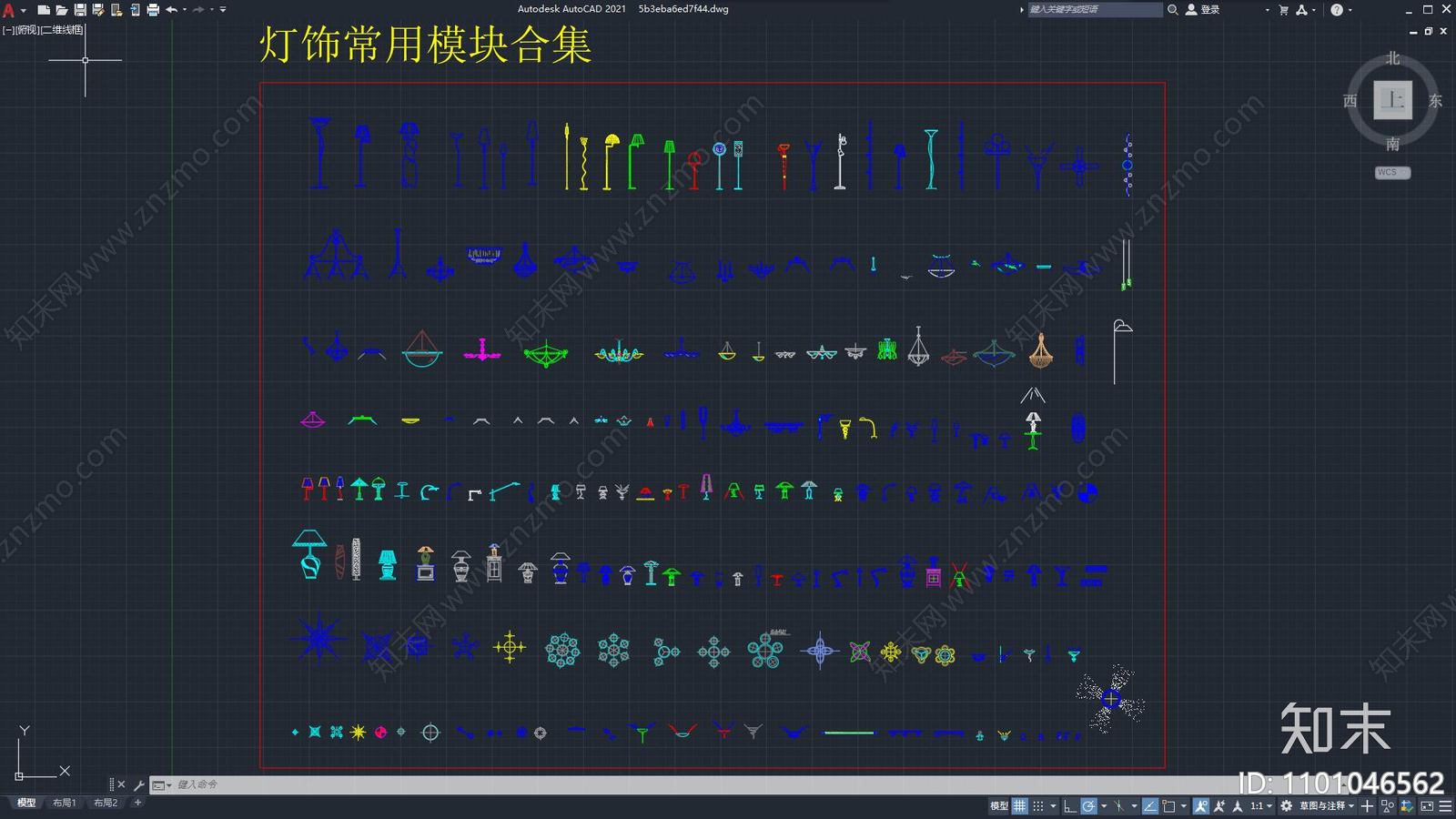 吊灯cad施工图下载【ID:1101046562】