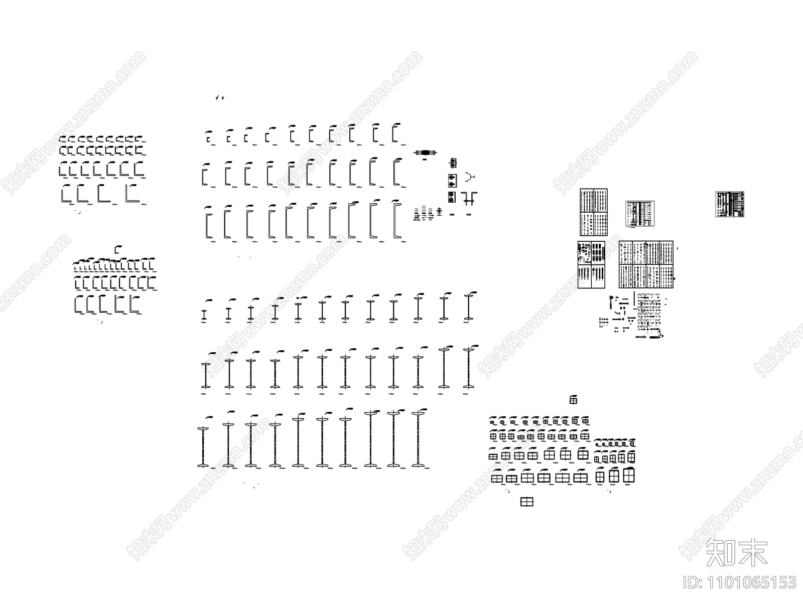 幕墙设计标准零部件大全cad施工图下载【ID:1101065153】