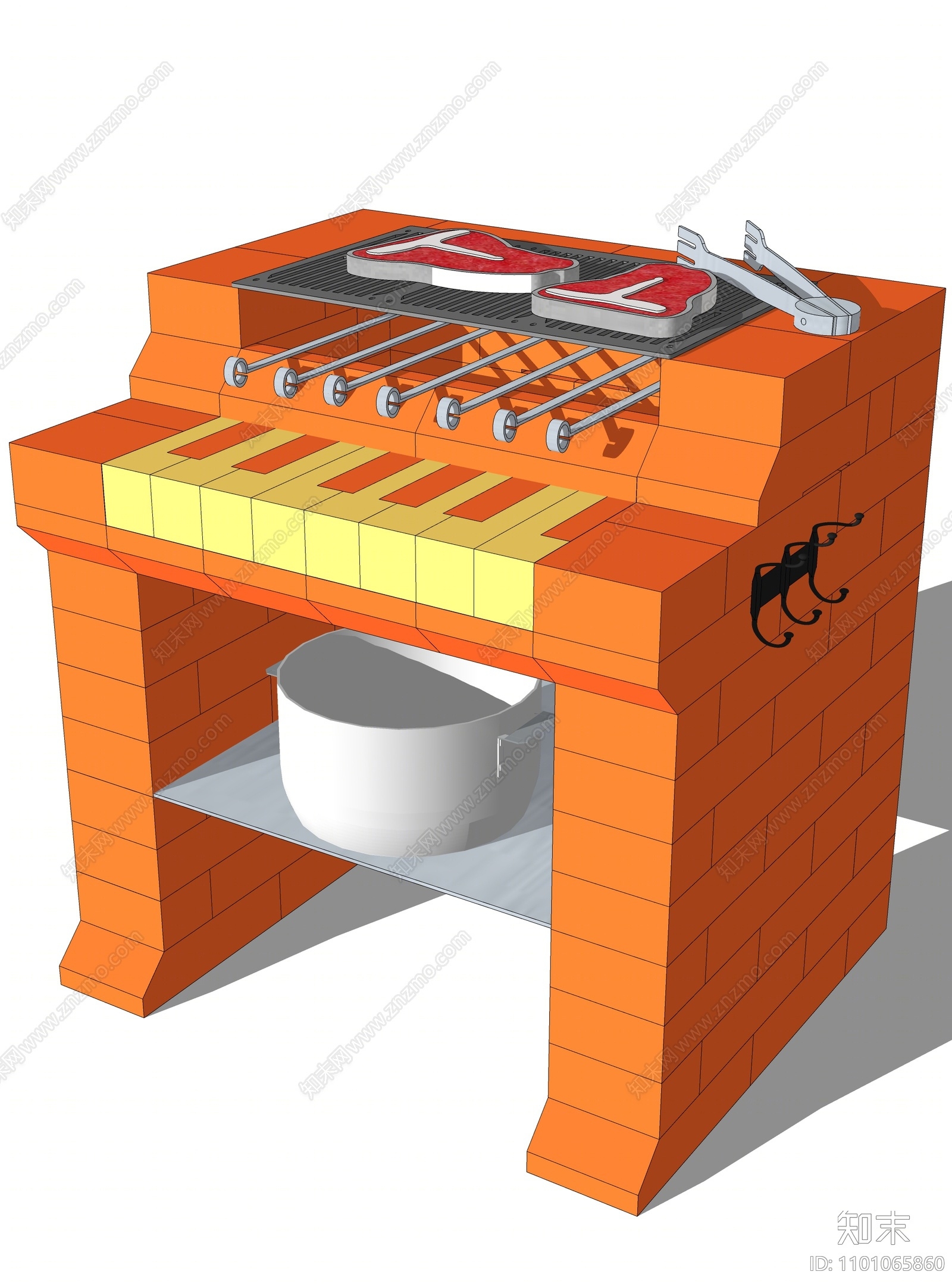 现代室内烧烤炉SU模型下载【ID:1101065860】