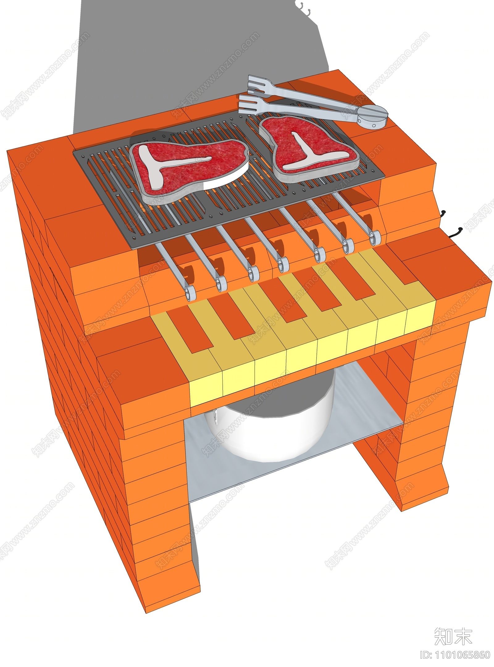 现代室内烧烤炉SU模型下载【ID:1101065860】