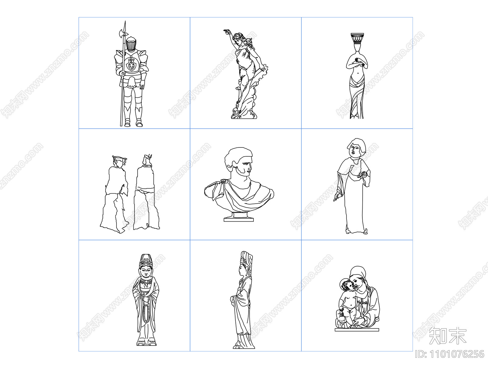 人物大全cad施工图下载【ID:1101076256】