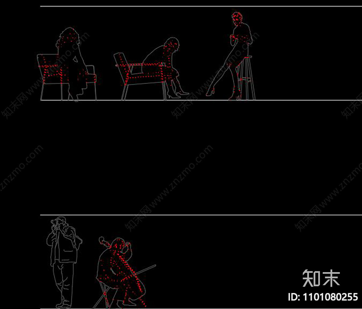 各种人物cad施工图下载【ID:1101080255】
