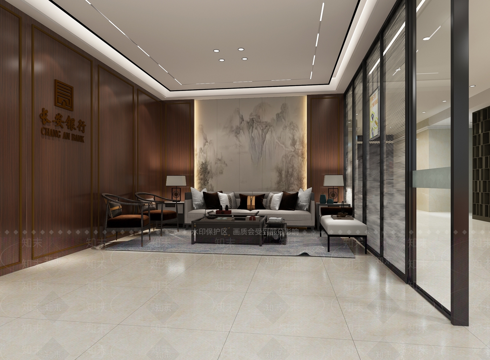 现代银行休息区3D模型下载【ID:1101081977】