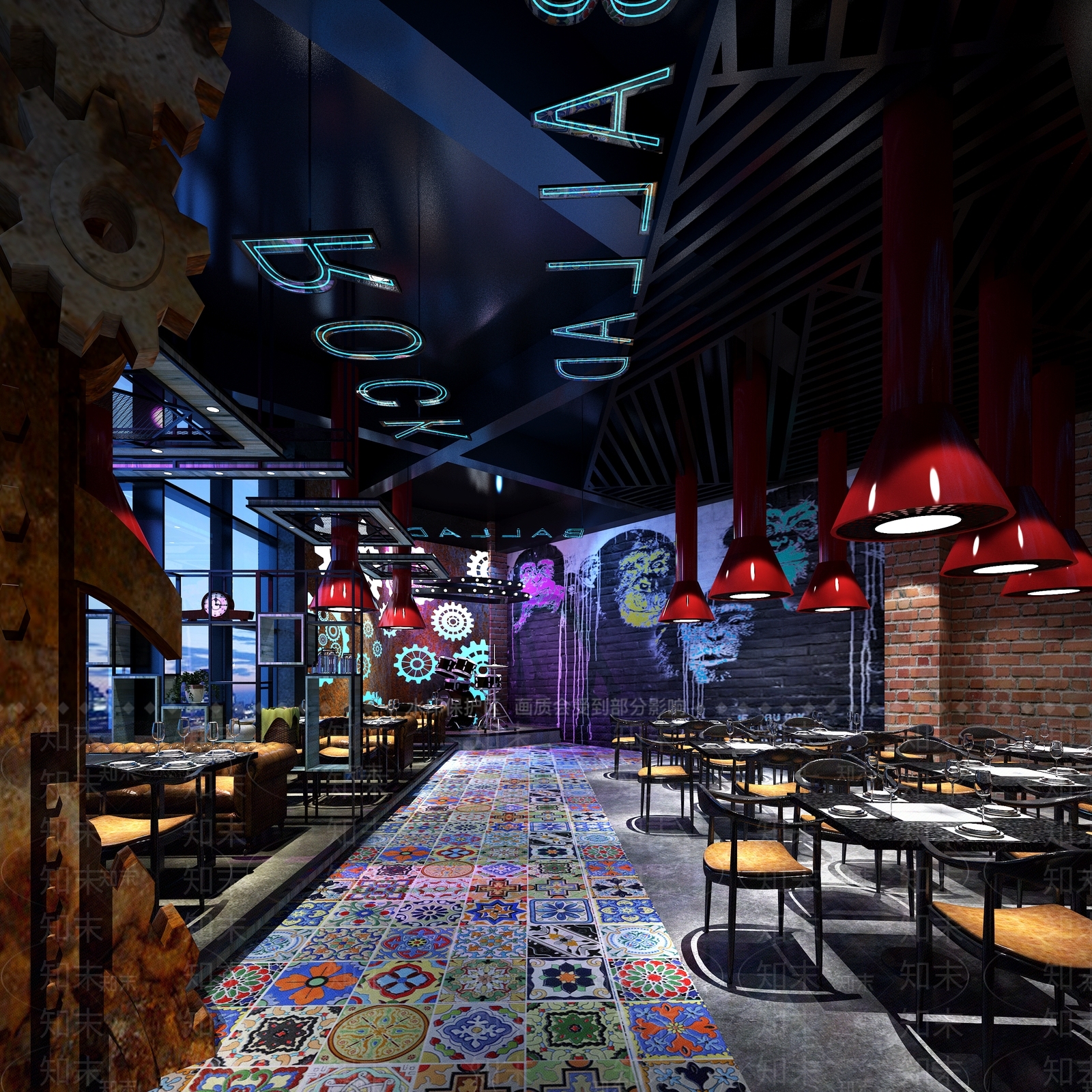 工业风火锅店3D模型下载【ID:1101082065】