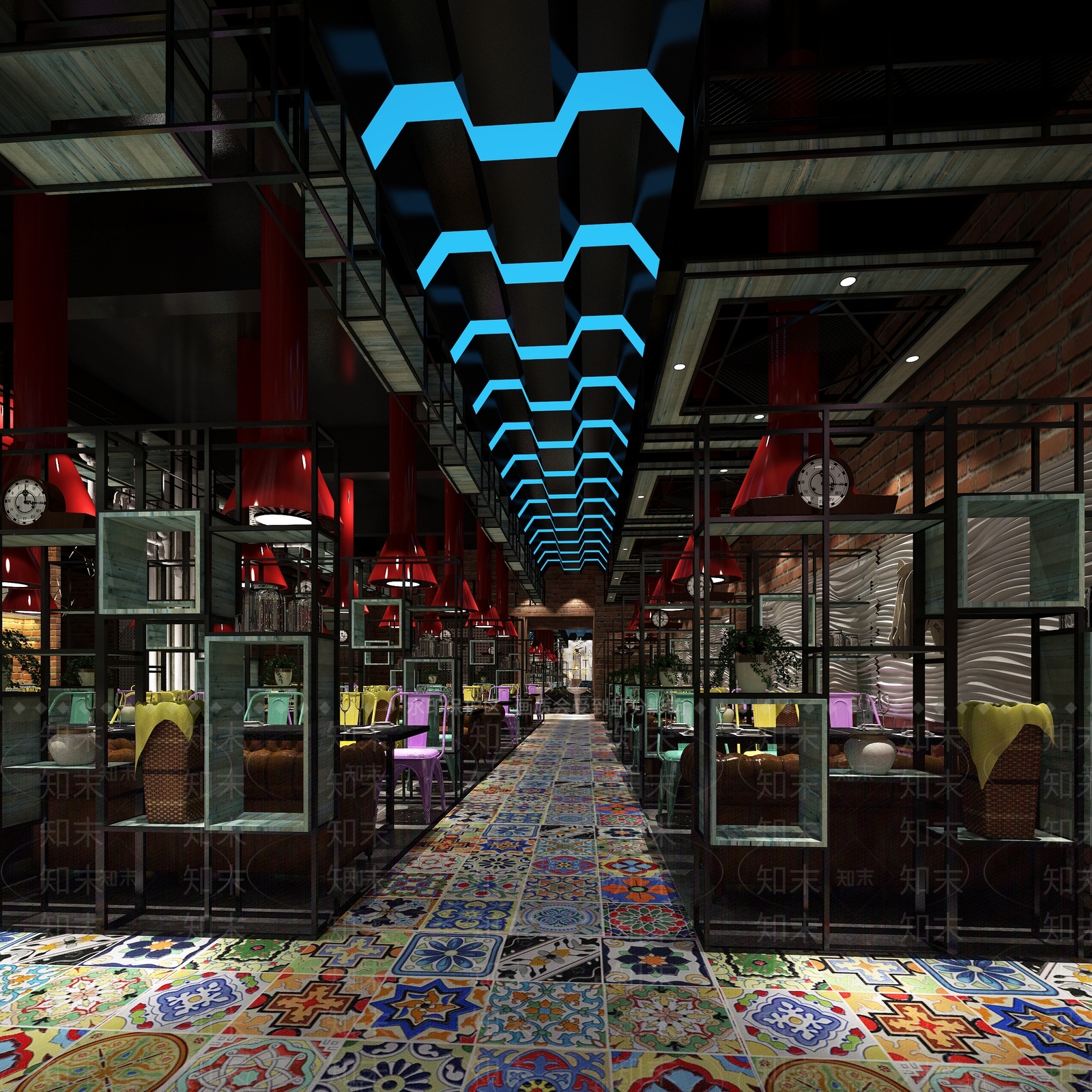 工业风火锅店3D模型下载【ID:1101082065】
