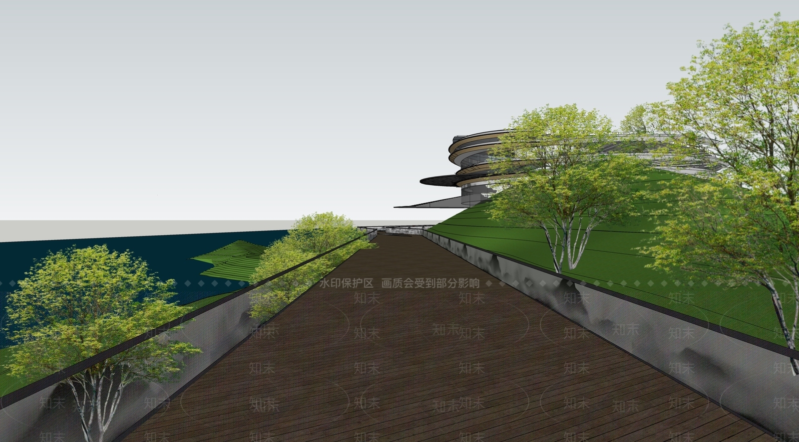 现代滨水文化场馆SU模型下载【ID:1101083592】
