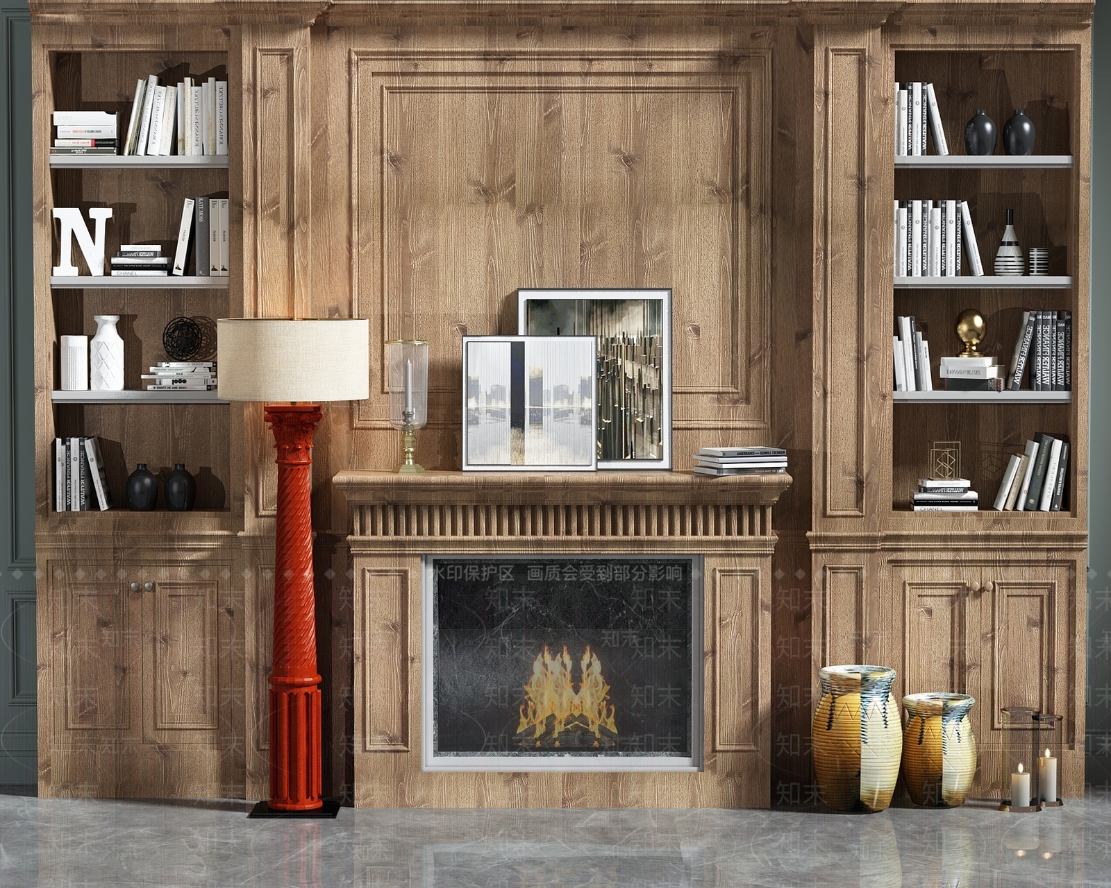 简欧壁炉3D模型下载【ID:1101084016】