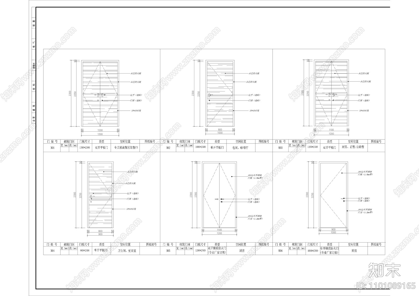 消防门表集合施工图下载【ID:1101089165】