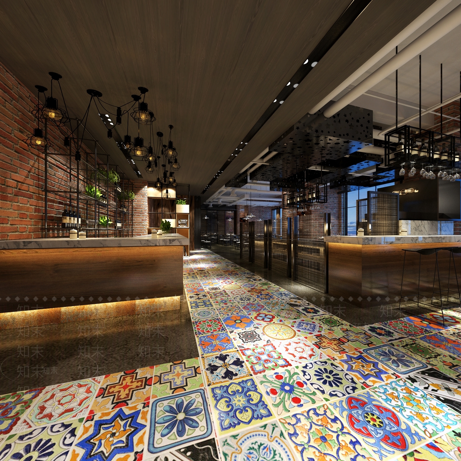 工业风火锅店3D模型下载【ID:1101090526】