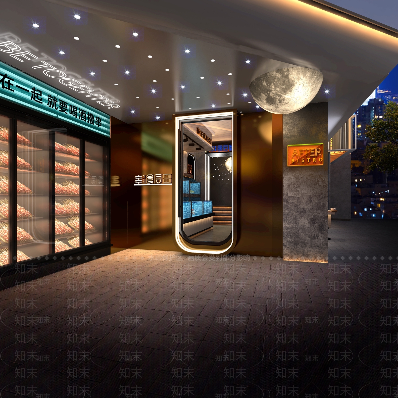 现代烧烤店3D模型下载【ID:1101094402】
