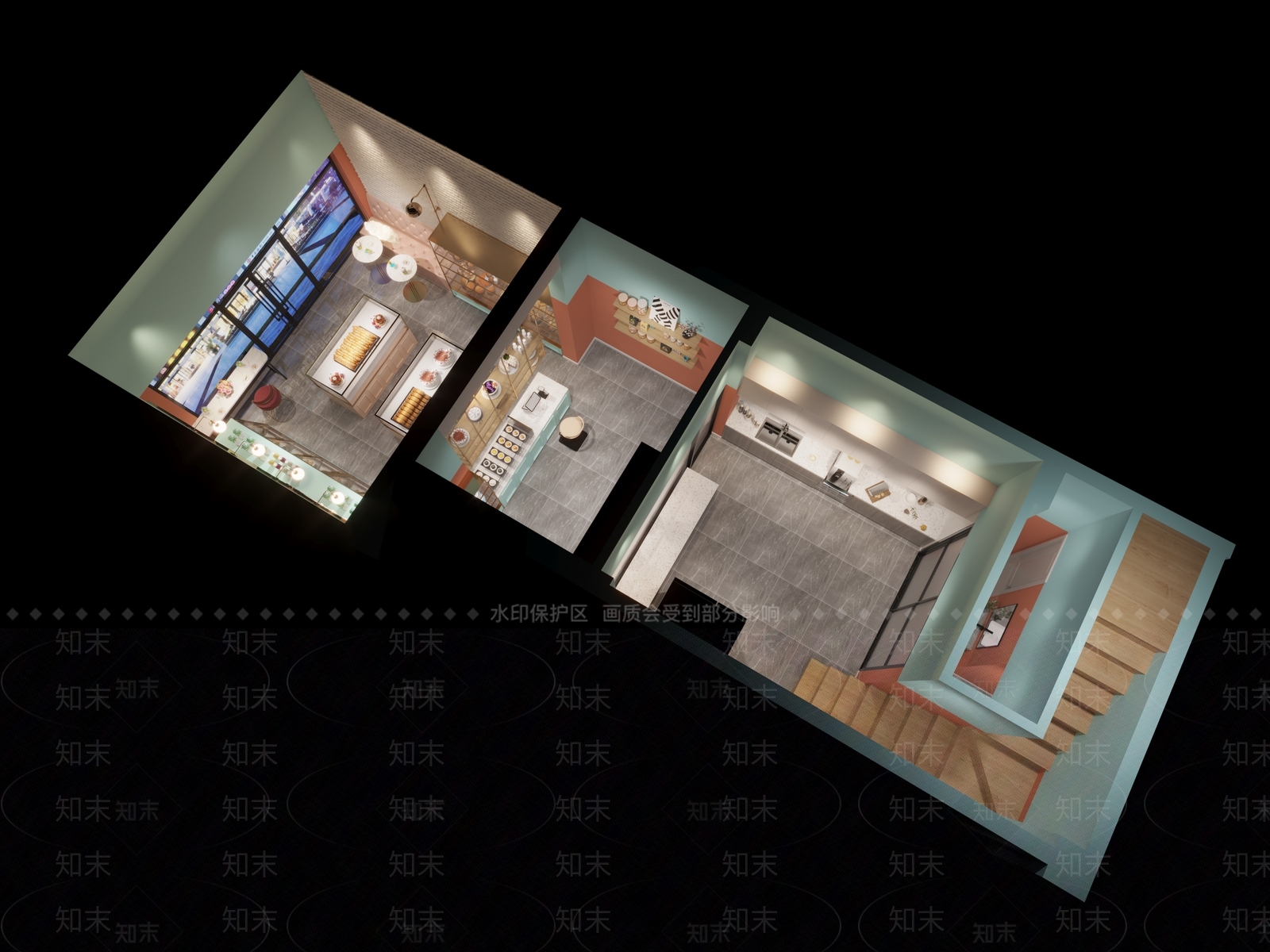 现代甜品蛋糕店3D模型下载【ID:1101096124】