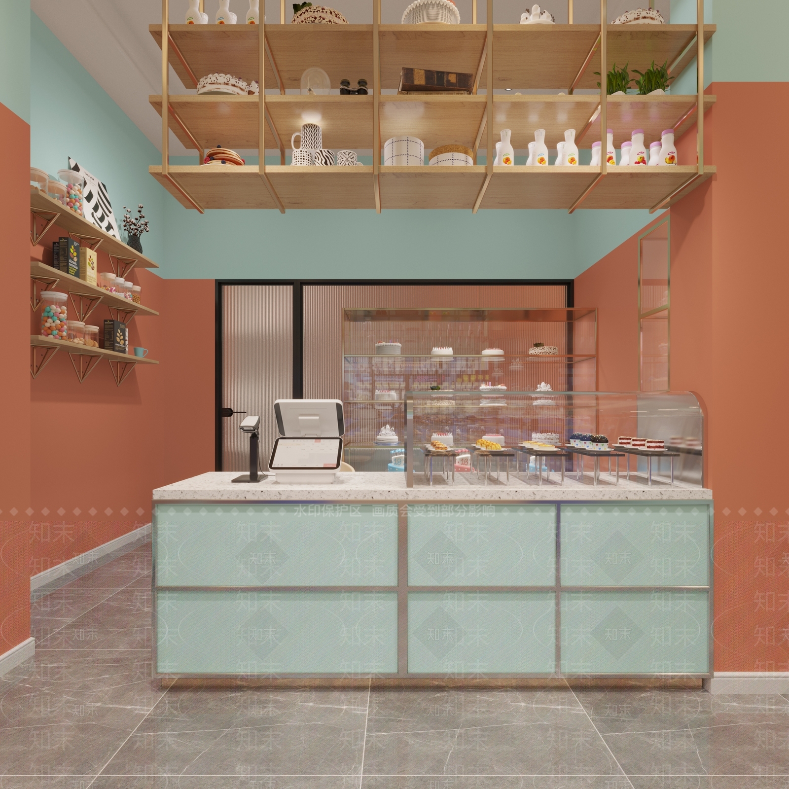 现代甜品蛋糕店3D模型下载【ID:1101096124】