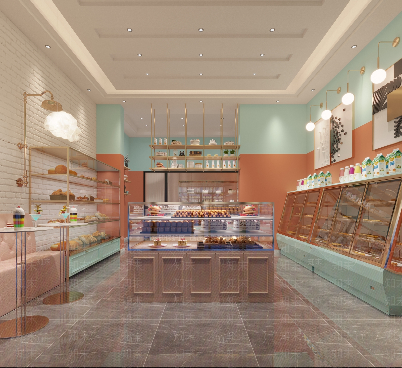 现代甜品蛋糕店3D模型下载【ID:1101096124】