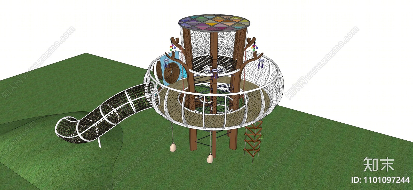 现代游乐设施SU模型下载【ID:1101097244】
