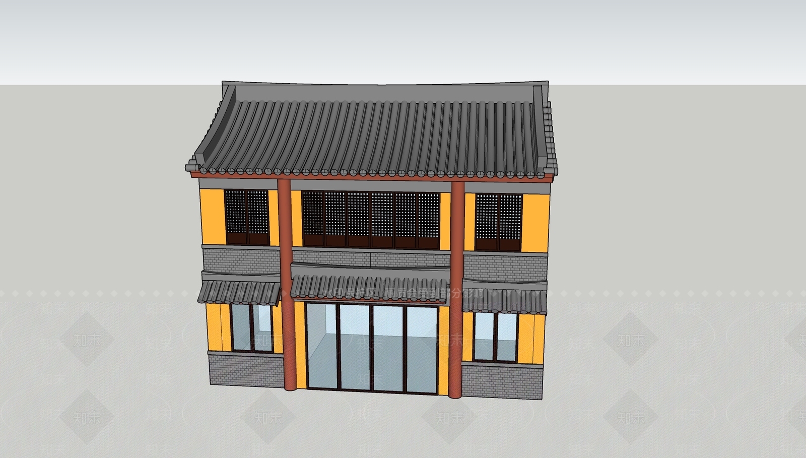 中式其他文化场馆SU模型下载【ID:1101098866】