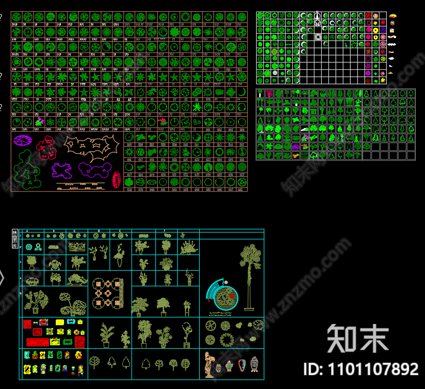 CAD园林素材库施工图下载【ID:1101107892】