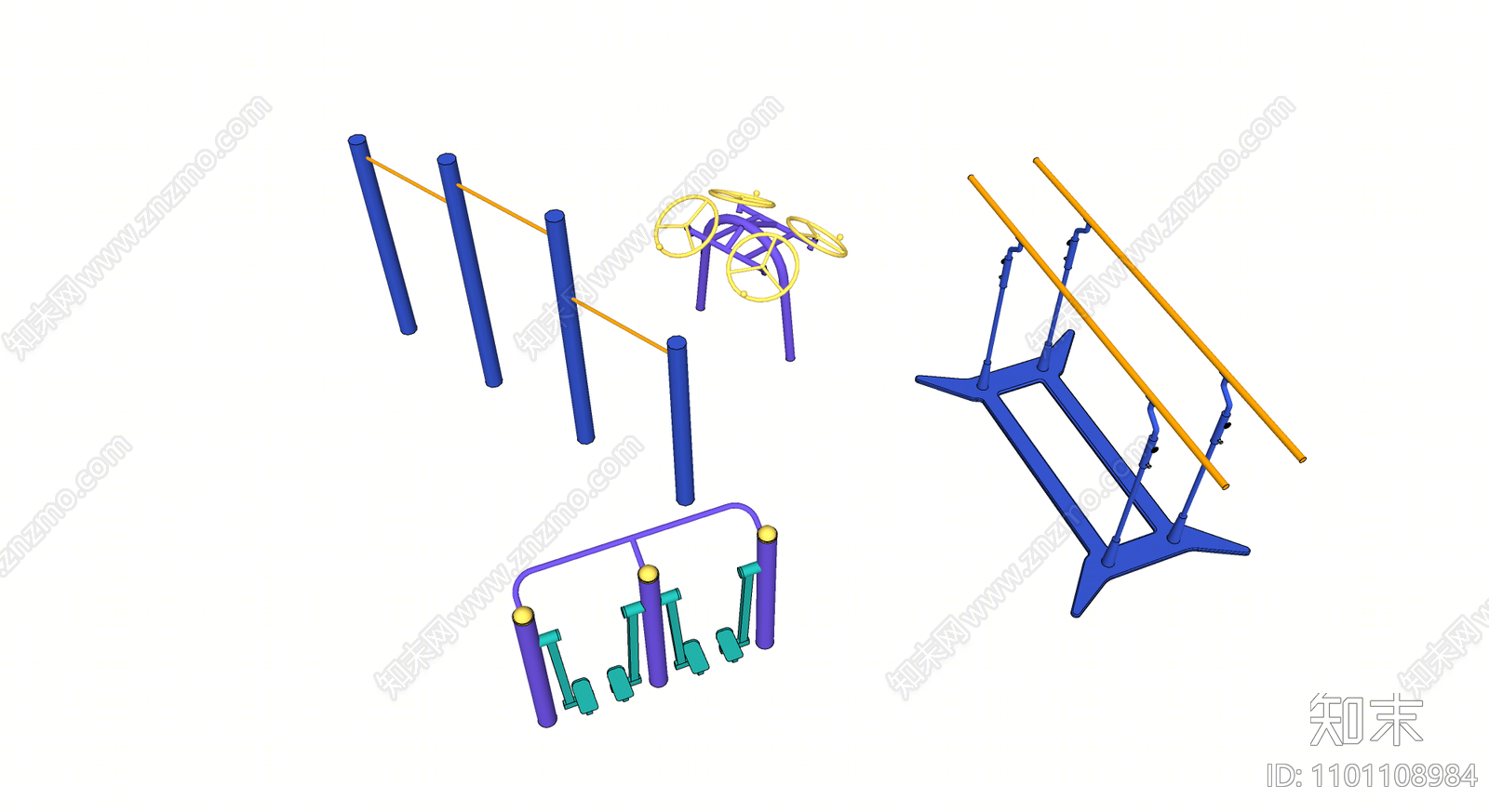 现代健身器材SU模型下载【ID:1101108984】