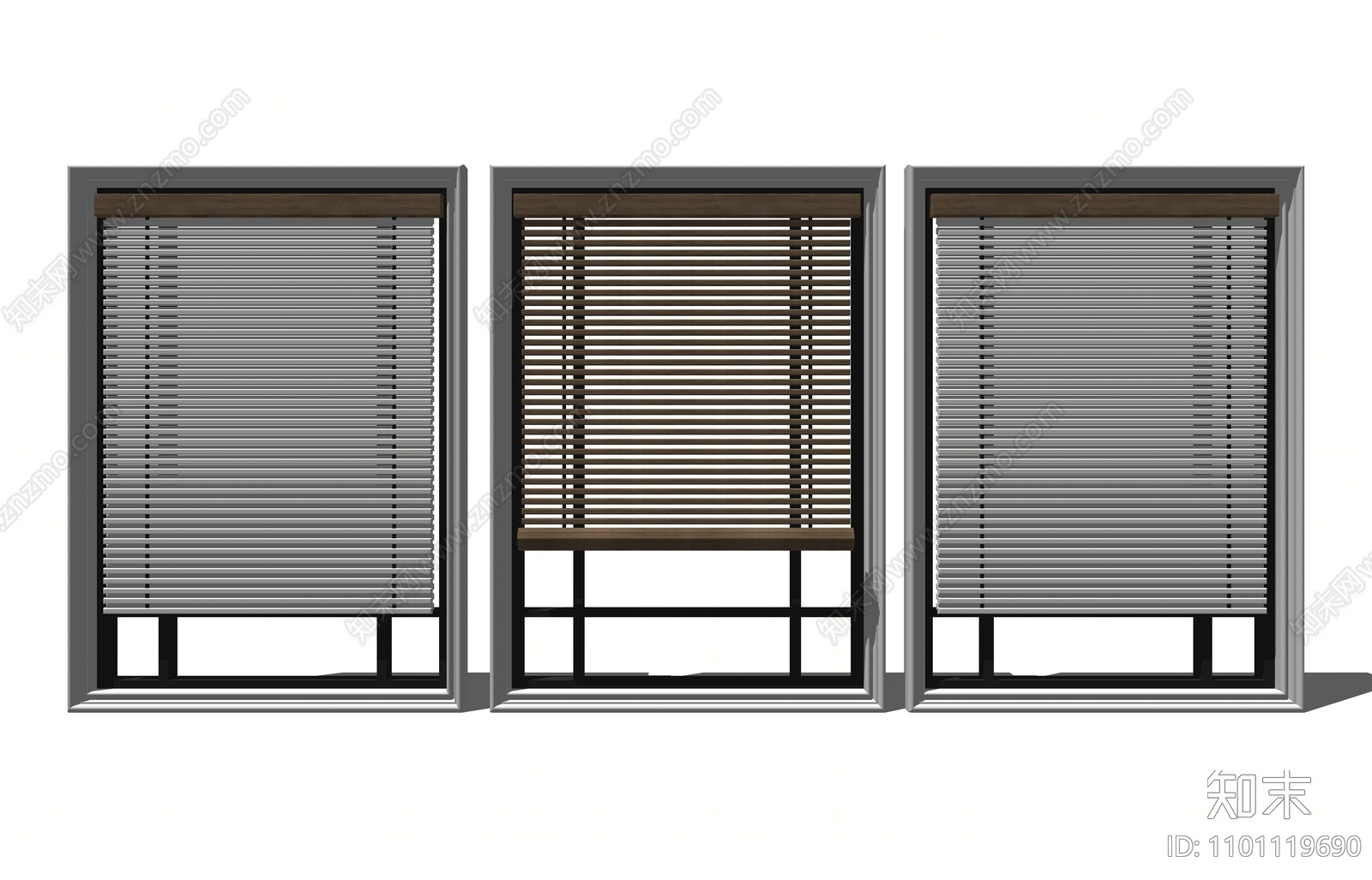 现代百叶帘SU模型下载【ID:1101119690】