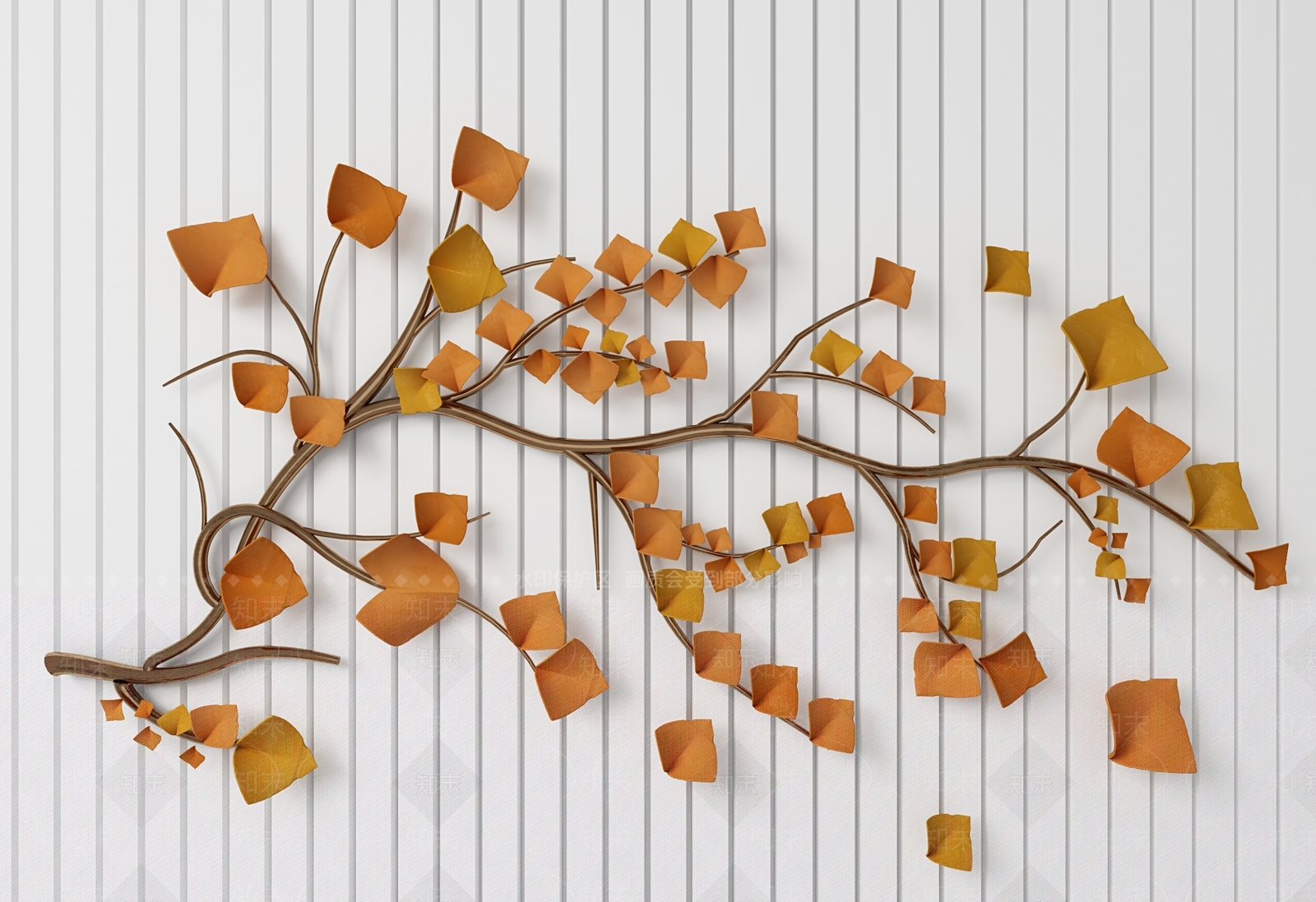 现代树枝墙饰挂件3D模型下载【ID:1101121172】