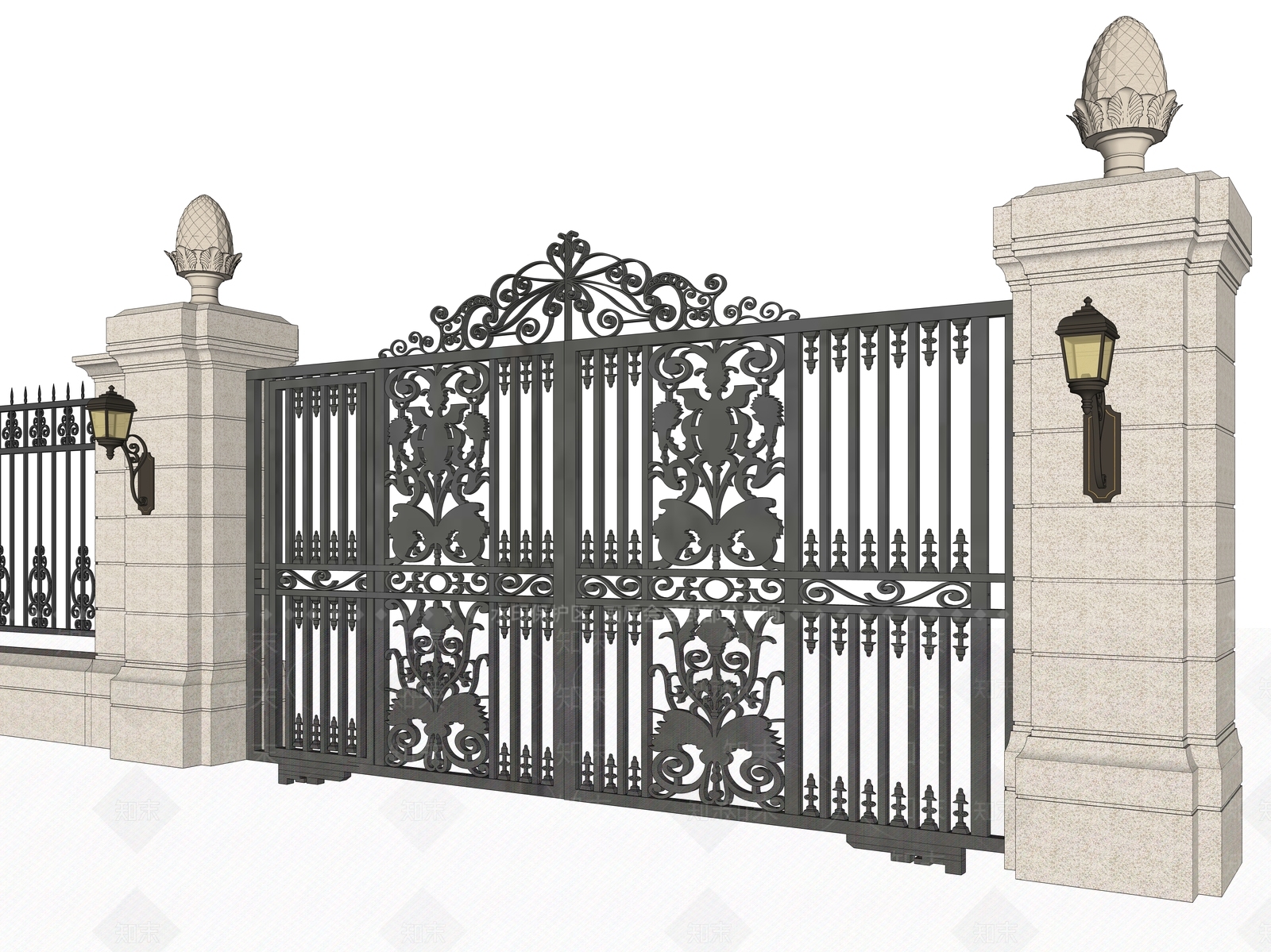 欧式别墅大门SU模型下载【ID:1101122270】