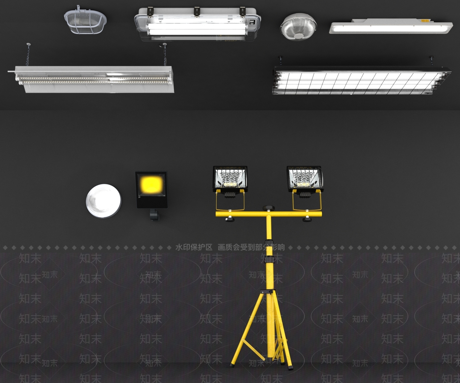 现代应急灯3D模型下载【ID:1101124304】