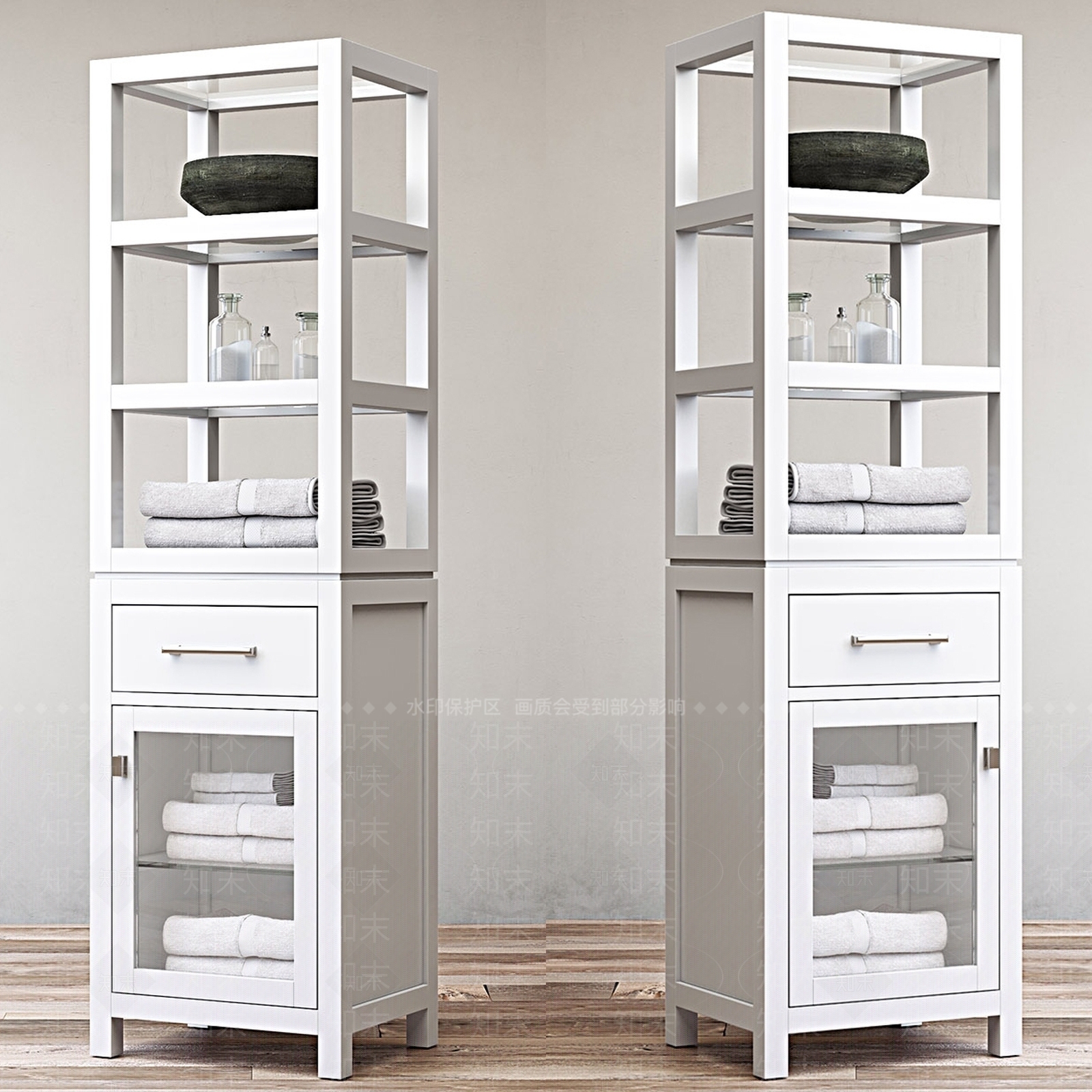 现代卫生间置物架3D模型下载【ID:1101126821】