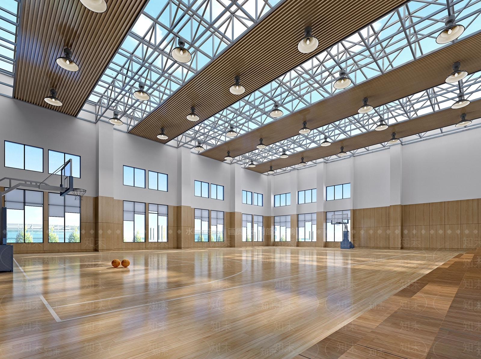 现代篮球场3D模型下载【ID:1101127967】