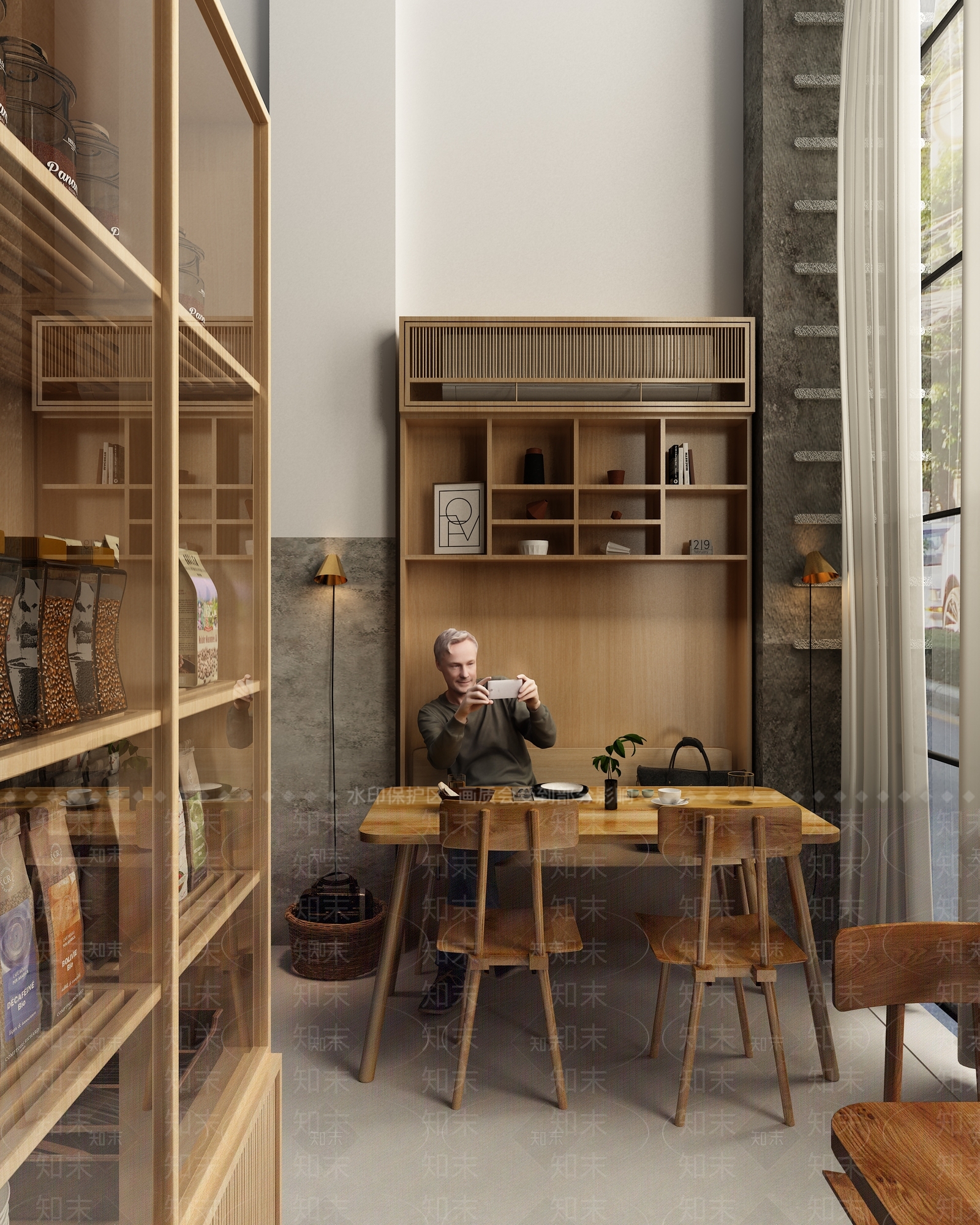 【3D悬赏模型】北欧风格咖啡屋3D模型下载【ID:1101169490】