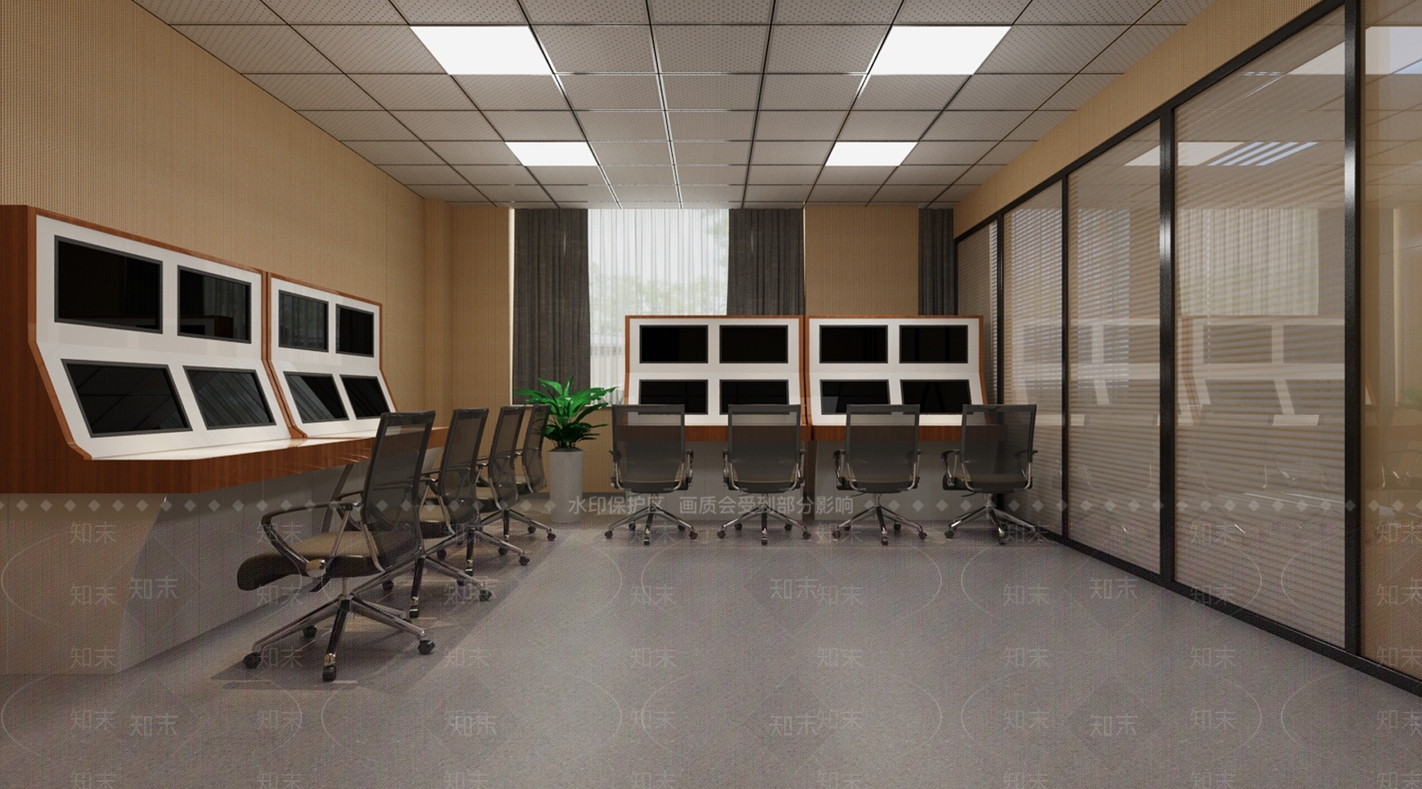 现代指挥控制室3D模型下载【ID:1101132077】