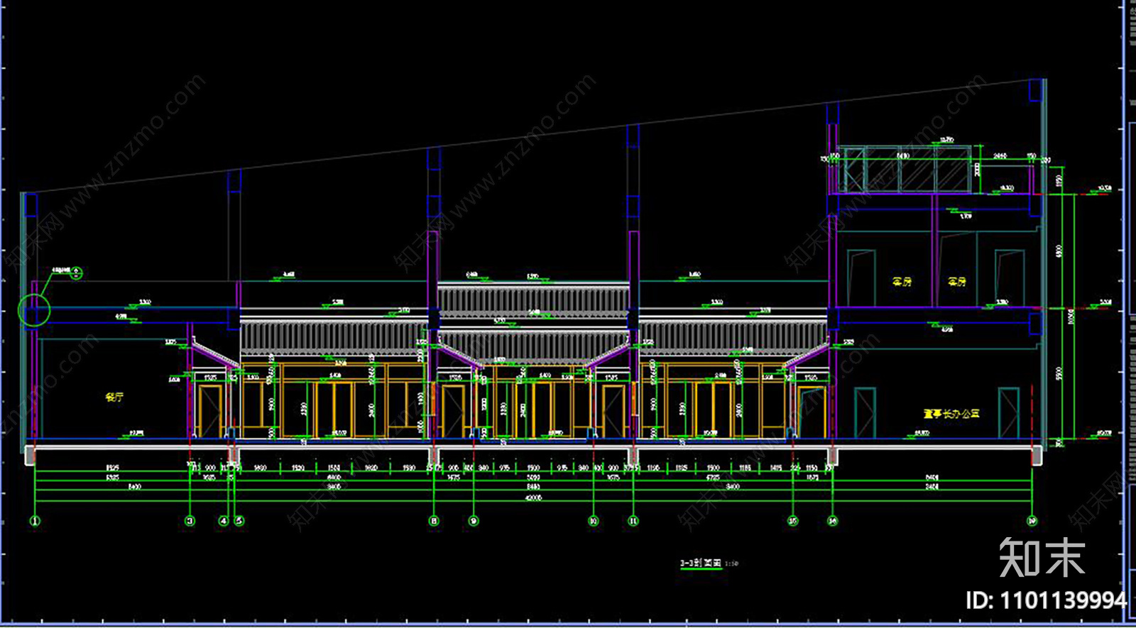 某古建钢结构CAD图纸施工图下载【ID:1101139994】