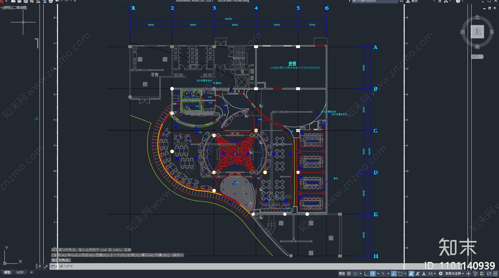 餐饮空间设计规划cad施工图下载【ID:1101140939】