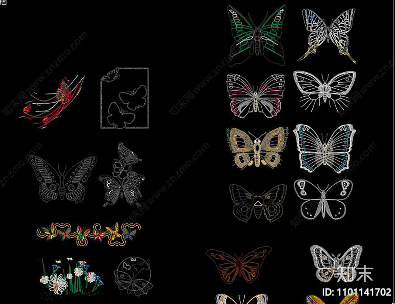 蝴蝶昆虫施工图下载【ID:1101141702】